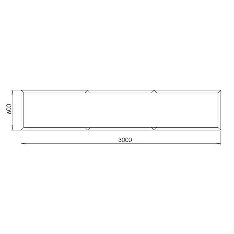 Саксия за цветя от кортен стомана Тексас xxl 300 x 60 cm